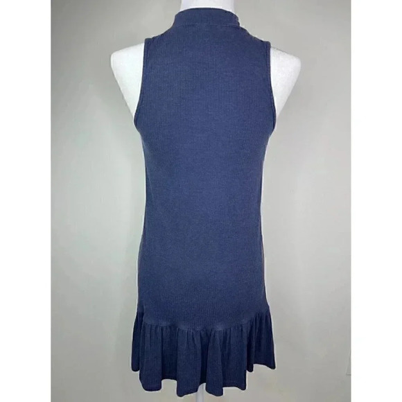 True Craft Navy Blue Casual Keyhole Dress - Ruffle & Sleeveless Small - Cut-Out - Picture 5 of 7